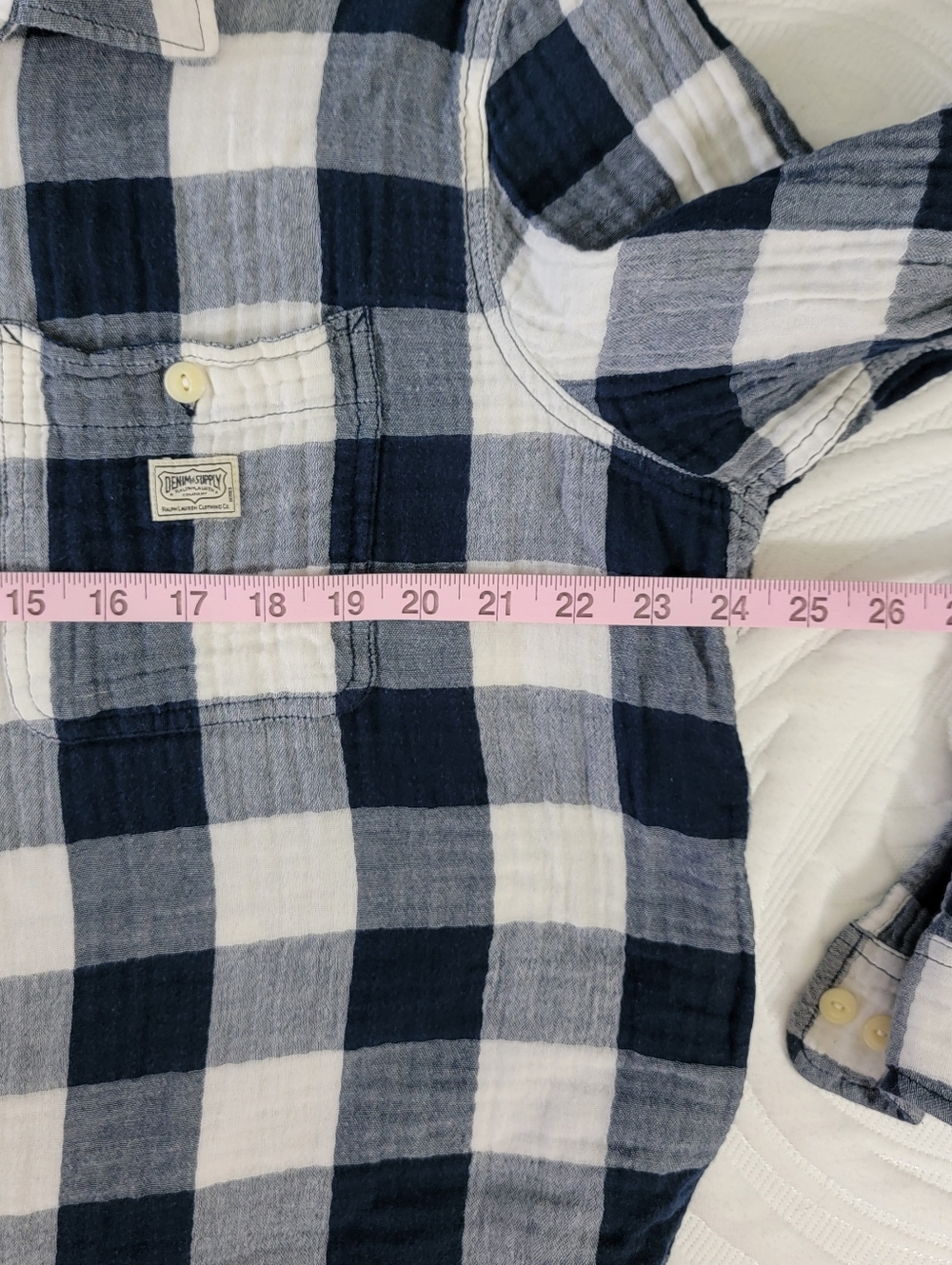 Ralph Lauren Denim And Supply Tomboy Blue Plaid Button Down Shirt Women's XXL - Picture 10 of 11